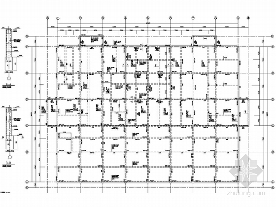 [山东]五层框架结构医药公司公用工程楼建筑结构施工图-五层楼面梁结构图