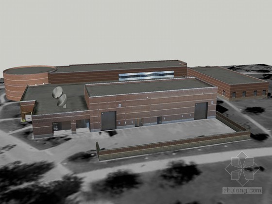 新闻传播学院楼设计资料下载-传播学院建筑SketchUp模型下载
