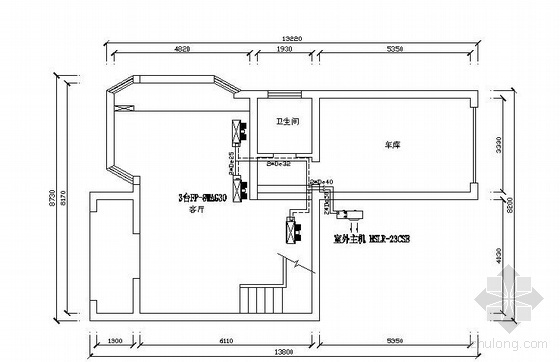 别墅中央空调施工图纸资料下载-某别墅中央空调方案图