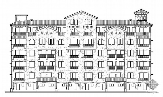 花园洋房住宅效果图资料下载-[惠州市]某小区六层B型花园洋房住宅建筑结构水暖电施工图