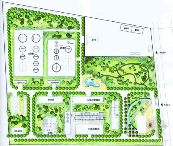某厂景观设计平面图资料下载-浙江化工厂景观设计方案