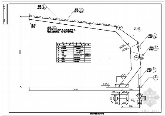 厂区车棚建设资料下载-某弧形车棚设计图
