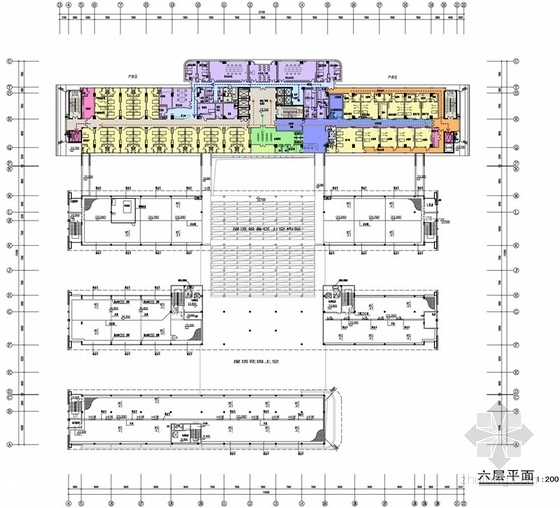 [广州]医疗中心建筑设计方案文本-医疗中心分层平面图