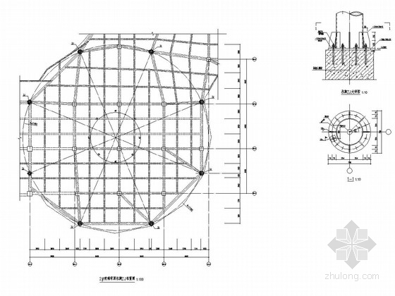 钢结构玻璃栈桥施工资料下载-钢结构玻璃穹顶结构施工图
