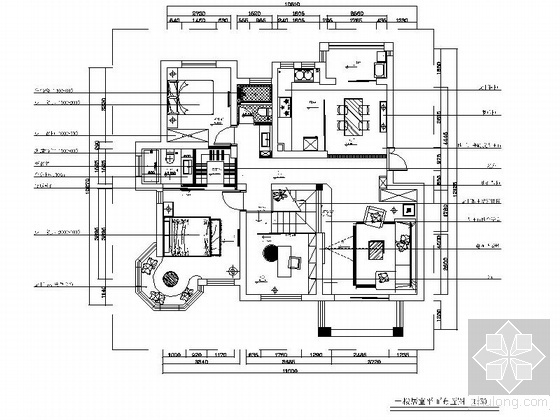 大户型豪华客厅装修图资料下载-[山东]某二层阁楼式大户型住宅室内装修图