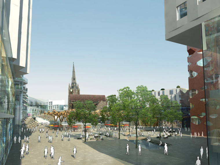 小区建筑广场景观3D模型资料下载-现代广场3D模型下载