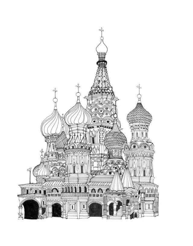 白俄罗斯建筑绘画图片