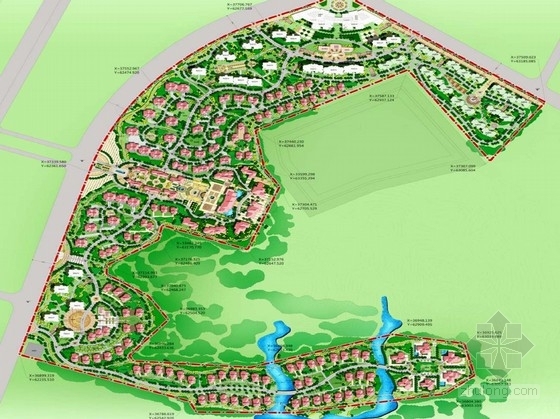 城市居住区规划方案文本资料下载-[内蒙古]城市居住区中央花园设计规划方案