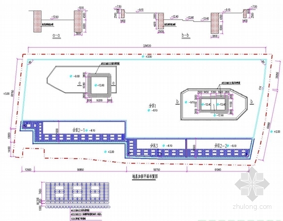 [江苏]紧邻地铁站16米深基坑地下连续墙加支撑支护施工图（附有限元分析计算）-地基加固平面布置图