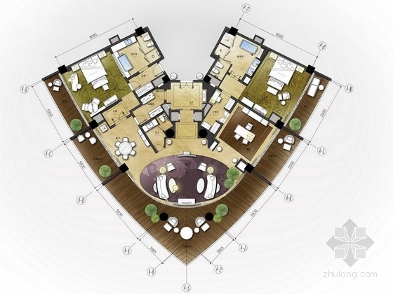 酒店大型会议室设计资料下载-[四川]大型旅游五星级现代码头酒店设计方案图