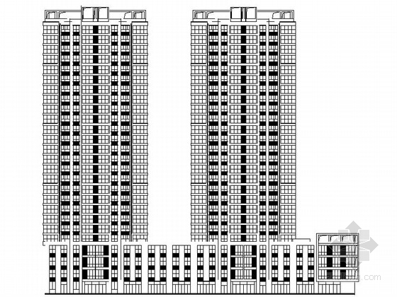 现代风格施工图效果图资料下载-[河南]26层现代风格住宅建筑设计施工图（含效果图 2015年图纸）