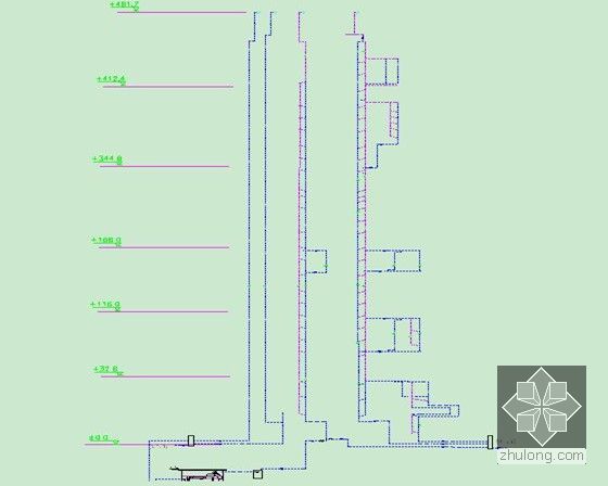 [广东]超过600米高塔机电施工组织设计-废水系统图