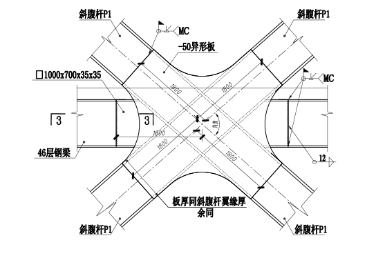 64层框架核心筒结构超高层大厦结构施工图（CAD、70张）_3