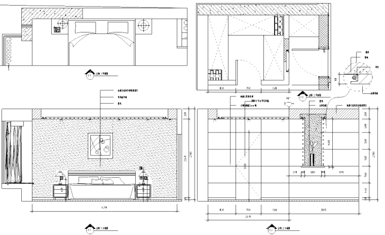 [上海]萧氏设计胡掌根住宅装修施工图-主卧立面图