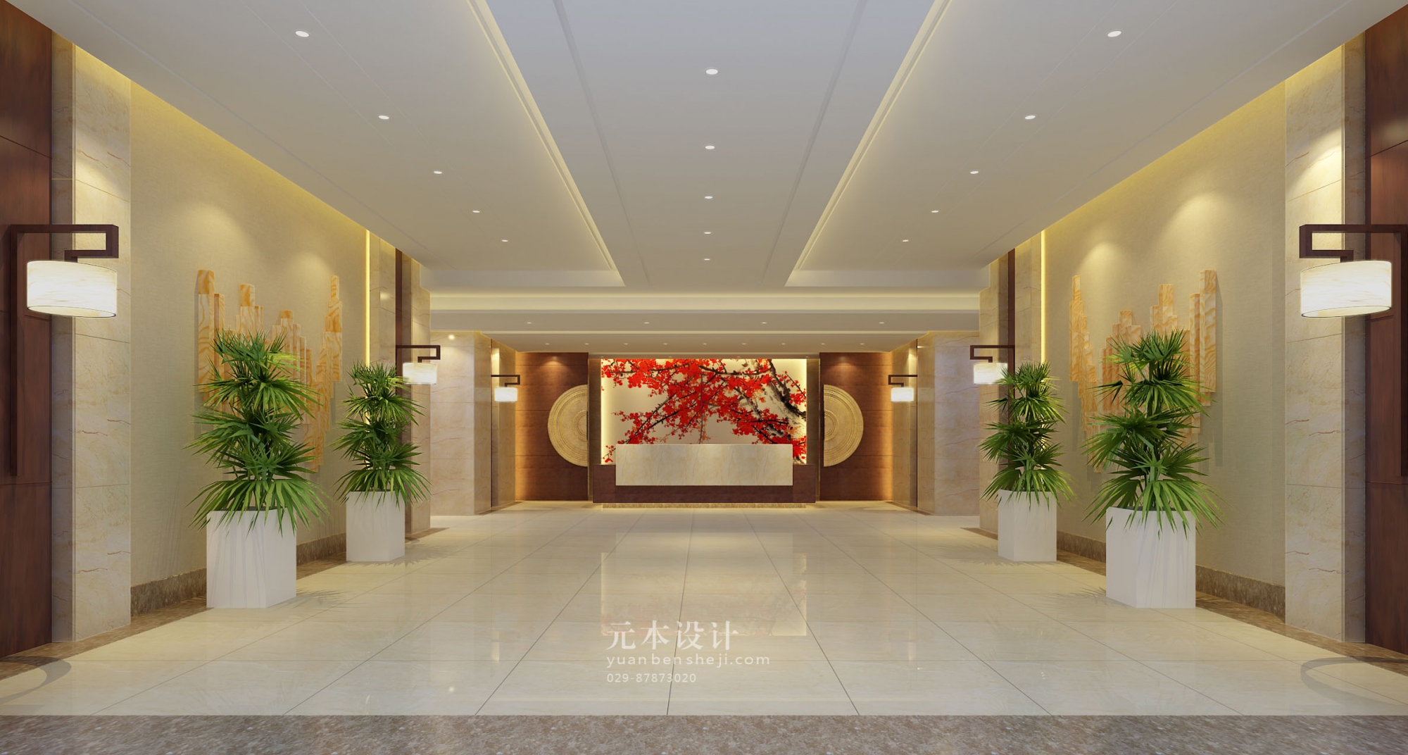 酒店大厅|空间|家装设计|udodo123 - 原创作品 - 站酷 (ZCOOL)