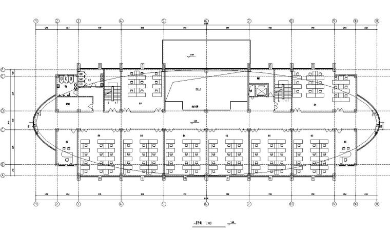 [安徽]现代风格新厂区企业办公楼地块规划设计方案文本及CAD施工图纸-二层平面图