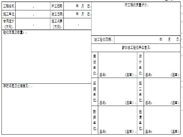 广东市政工程资料统一表格资料下载-市政工程竣工资料表格全套（171页）