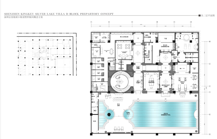 [广东]CCD--深圳京基银湖D栋别墅样板间室内设计方案-负二层平面图