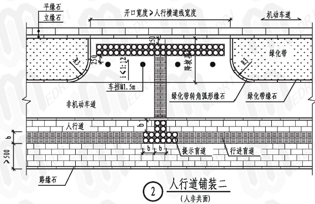 [湖北]市政公用工程细部构造做法（附图丰富）-人行道铺装