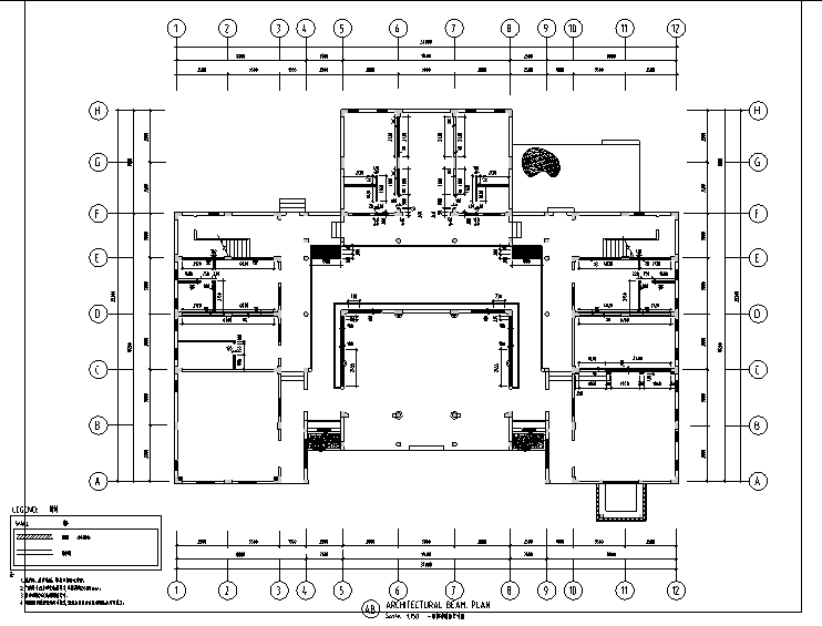 中式风格二层别墅设计施工图（附效果图）-新建墙体尺寸图