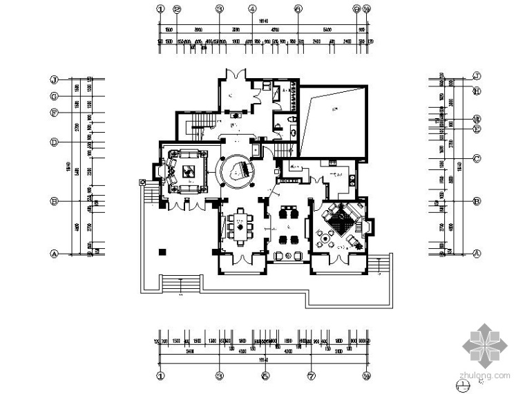 二层半坡顶别墅施工图资料下载-某二层独立别墅室内施工图