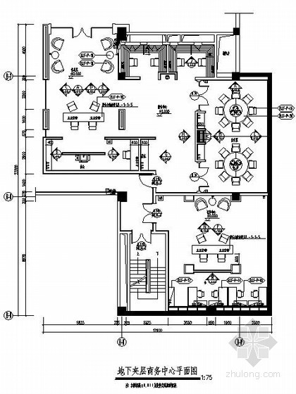 电子商务中心建筑施工图资料下载-主题酒店地下夹层商务中心施工图