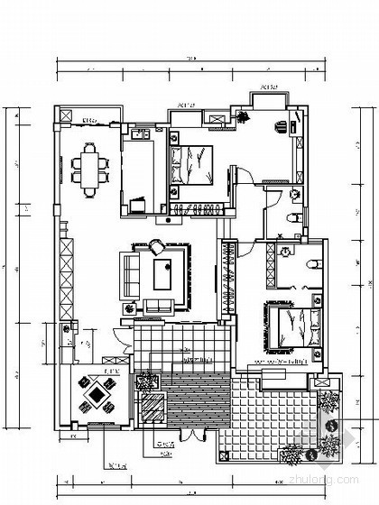 中式家装装修方案资料下载-170平米新中式三居室家装设计方案（含效果）