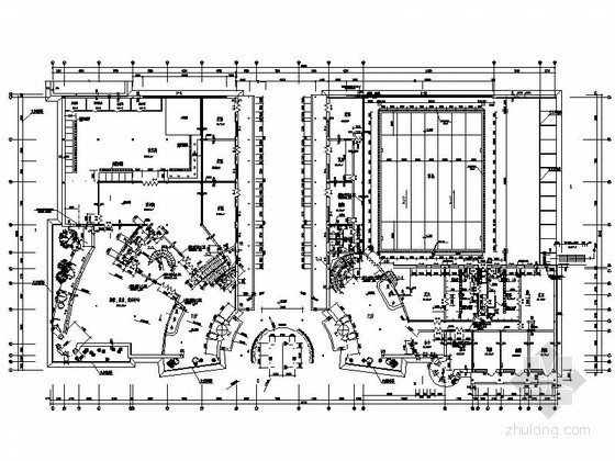 [双城]某广场二层洗浴餐饮中心建筑施工图- 