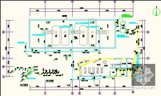 [广东]2015年加油站站房及加油棚建筑安装工程量清单(含详细图纸)-加油棚、站房首层给排水平面图
