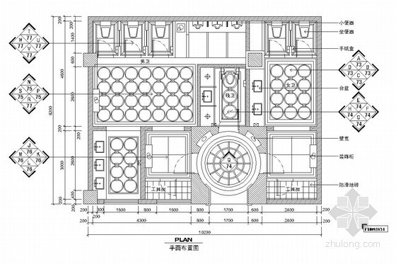酒店CAD平面布置图下载资料下载-豪华卫生间CAD详图下载