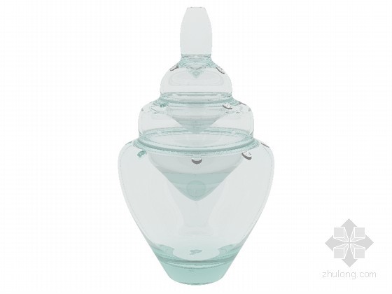 精美吹制玻璃工艺资料下载-精美玻璃瓶3D模型下载
