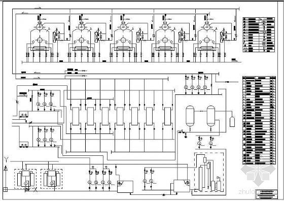 7MW热水锅炉CAD图资料下载-热水锅炉房系统流程图