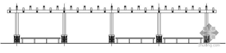 弧形廊架广场效果图资料下载-弧形木廊架施工详图