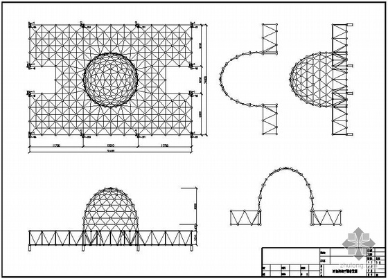 螺栓球节点强度资料下载-某螺栓球节点网架结构图