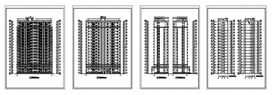 [安徽]某现代住宅小区住宅楼群22号楼建筑方案图-立面 