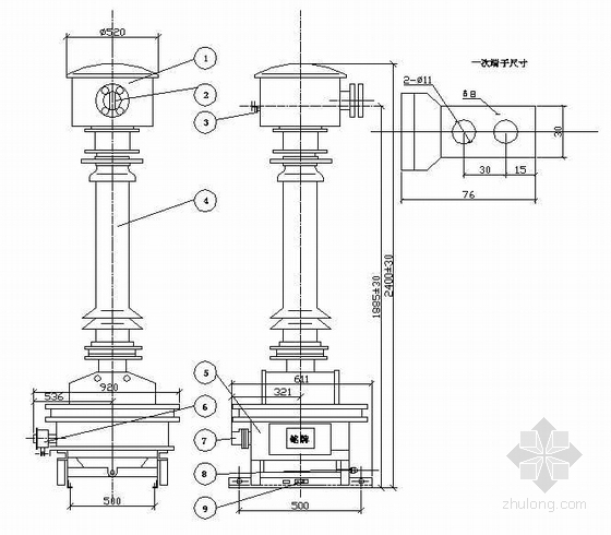 三相电表带互感器接线图资料下载-开关设备(互感器)外形尺寸图