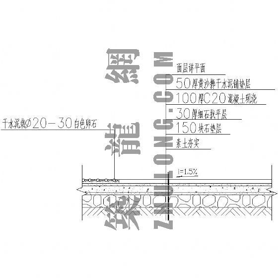 嵌草砖节点资料下载-园路剖面施工详图