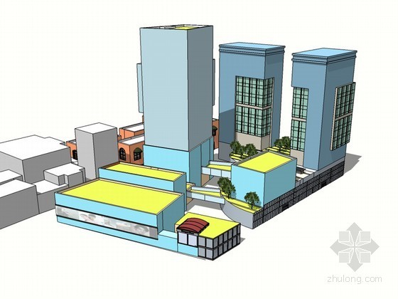 简单管道资料下载-简单建筑SketchUp模型下载