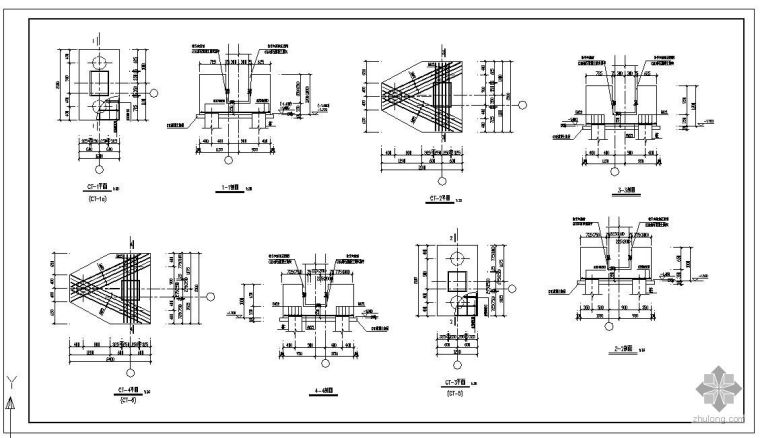 混凝土包柱脚资料下载-某混凝土柱脚承台配筋节点构造详图
