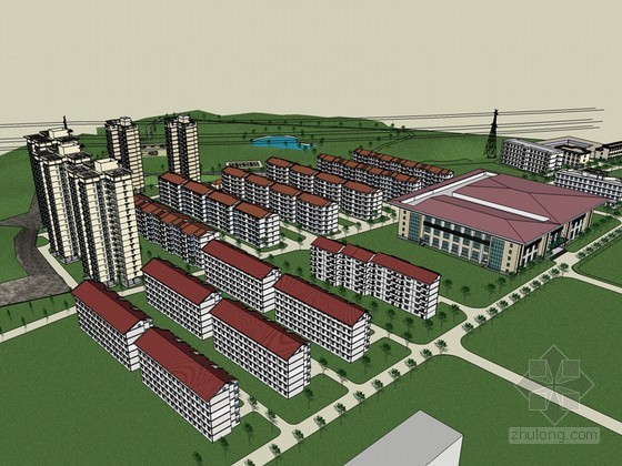 现代豪华住宅模型资料下载-现代住宅规划SketchUp模型下载