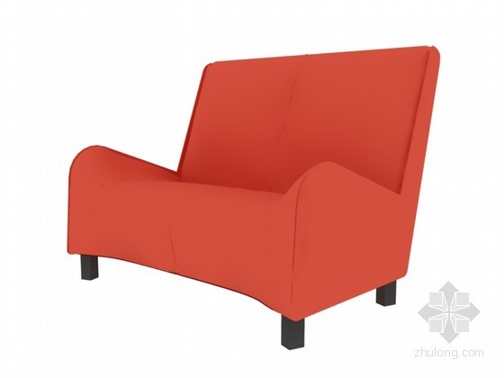 双人沙发cad资料下载-红色双人沙发3D模型下载