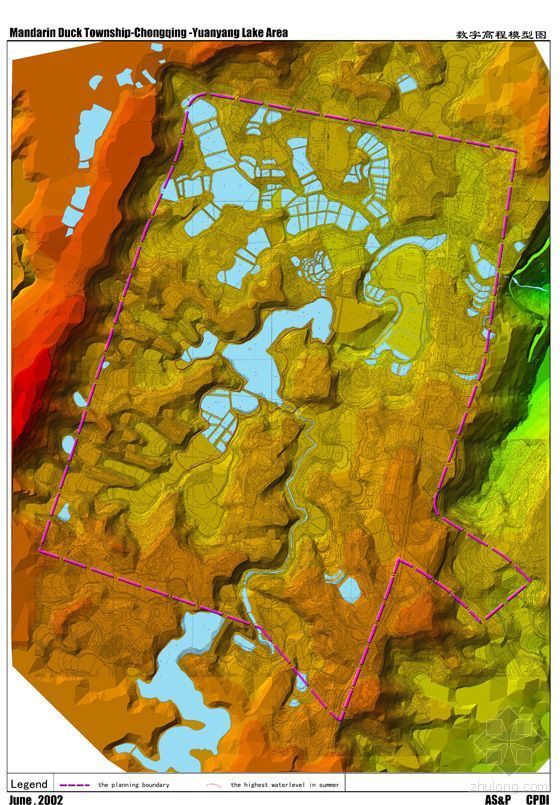 [重庆]鸳鸯湖某北区修建性详细规划（重庆某规划院）-数字高程模型图