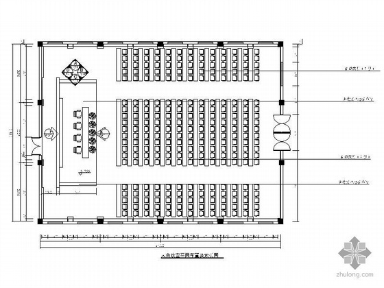 酒店大会议室平面资料下载-某大会议室装饰图