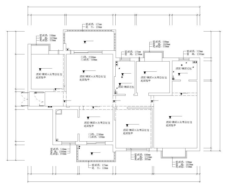 客厅室内施工高清图资料下载-[上海]126㎡四居室内部装修全套施工图设计（附高清效果图）
