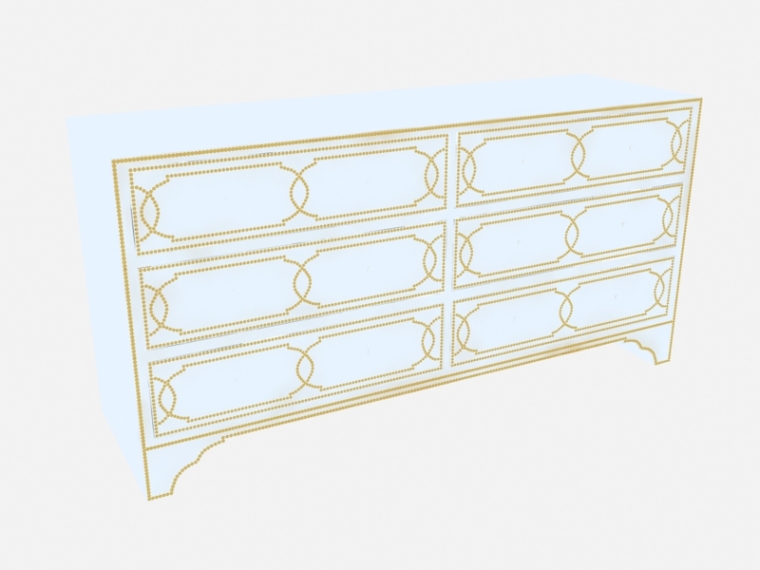 欧式新古典资料下载-新古典欧式边柜3D模型下载