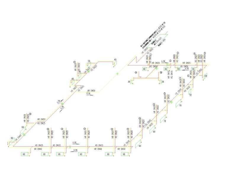 [青海]西宁刻盘暖通设计最全图纸（含超市、地下车库、公建及餐饮、会所、商铺、幼儿园）-采暖系统图