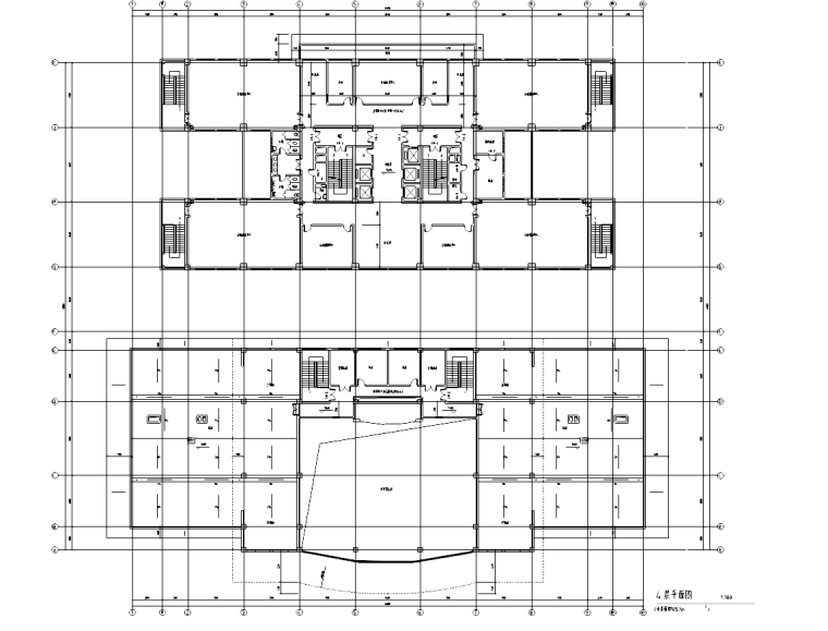 [江苏]中国药大研究生实验楼室内设计施工图-四层平面图