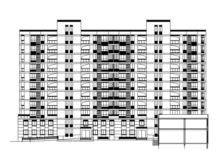 4层民用住宅资料下载-[浙江]高层框架结构混合型民用住宅建筑施工图（含商业）