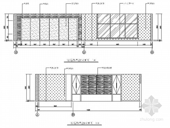 [鄂尔多斯]新技术工业园区现代办公楼装修施工图（含效果）总经理室立面图 