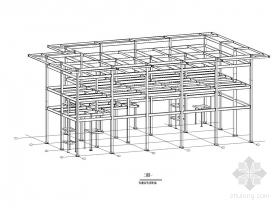 钢框架售楼处结构施工图资料下载-三层钢框架广场售楼处结构施工图